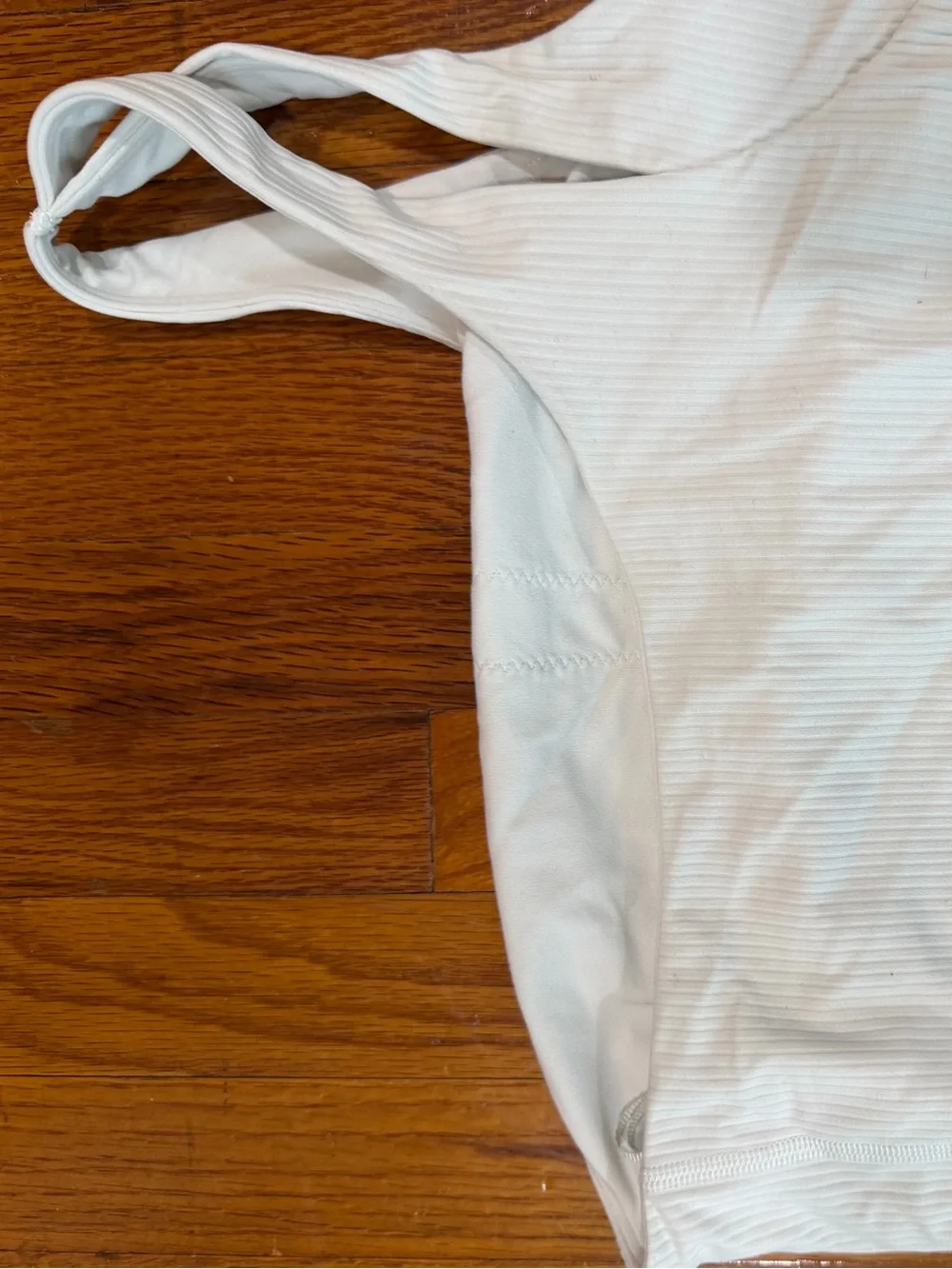 Lululemon One-Shoulder off White Ribbed Crop Top - Women
